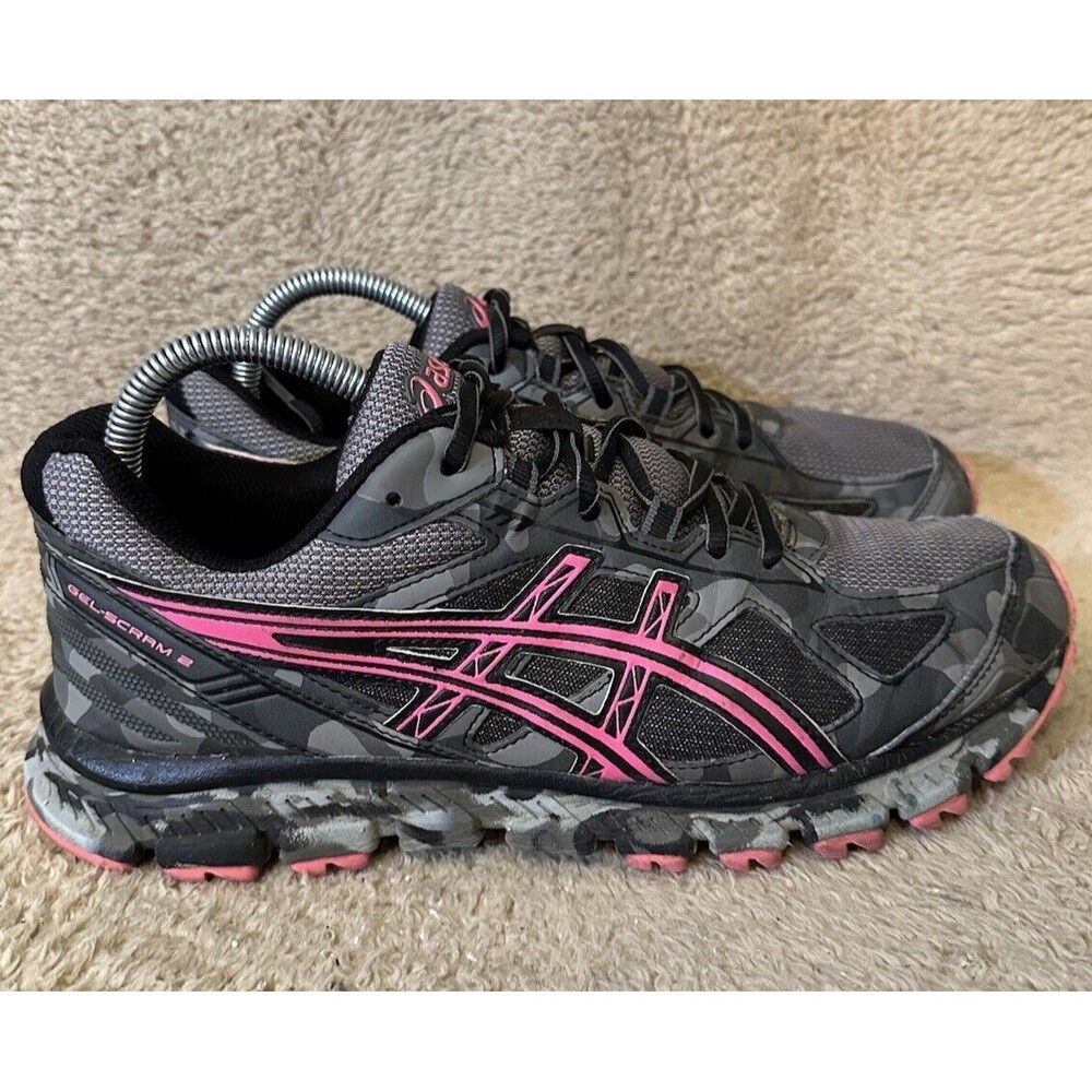 Asics Gray and Pink Women's Athletic Running Shoes